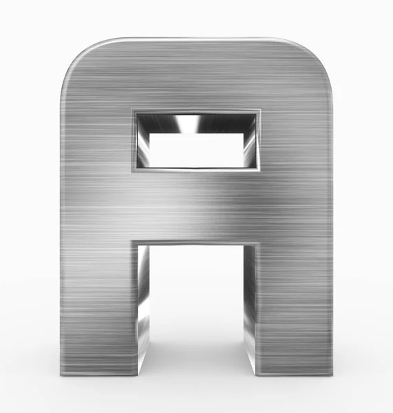 Letter Cubic Rounded Metal Isolated White Rendering — Stock Photo, Image