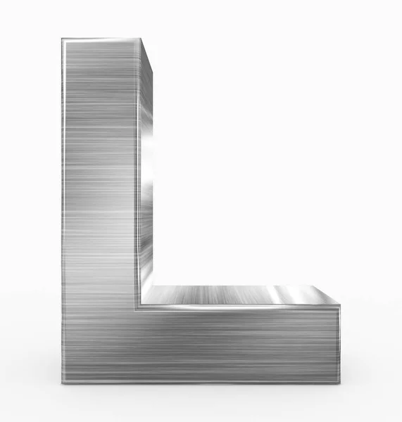 Letra Metal Cúbico Isolado Branco Renderização — Fotografia de Stock