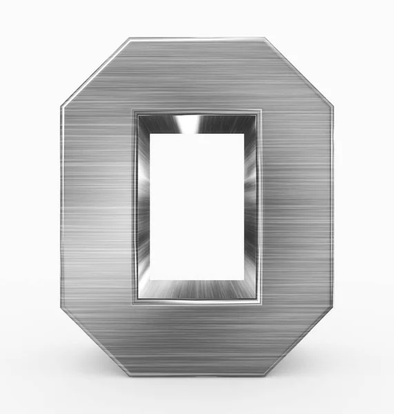 Numero Metallo Cubico Isolato Bianco Rendering — Foto Stock