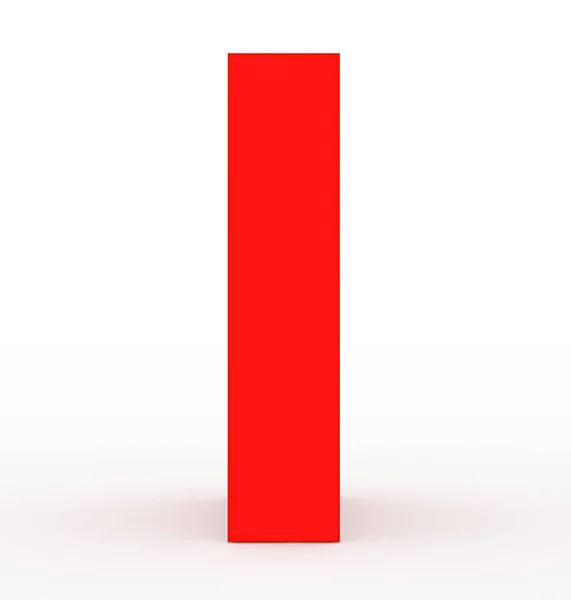 Lettera Rosso Isolato Bianco Rendering — Foto Stock