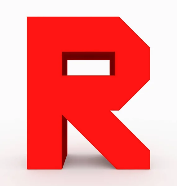 Буква Кубический Красный Изолированный Белом Рендеринг — стоковое фото