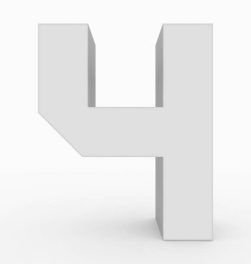 4 3d küp beyaz beyaz - 3d render izole numara