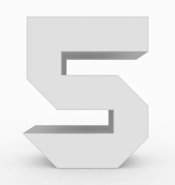 5 3d küp beyaz beyaz - 3d render izole numara