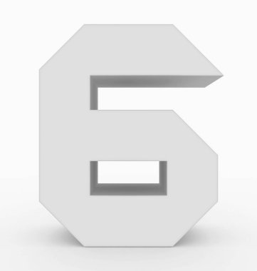 6 3d küp beyaz beyaz - 3d render izole numara