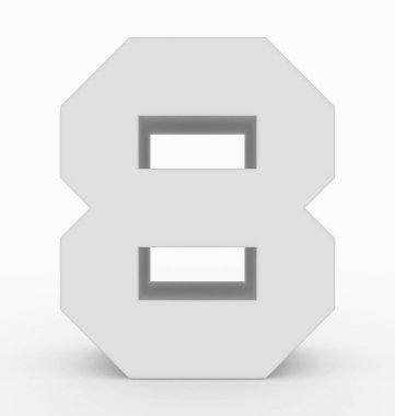 8 3d küp beyaz beyaz - 3d render izole numara