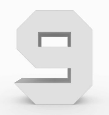 9 3d küp beyaz beyaz - 3d render izole numara