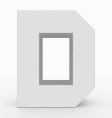 D harfi 3d küp beyaz beyaz - 3d render izole