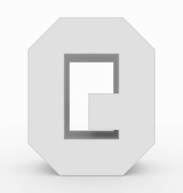 harf Q 3d küp beyaz beyaz - 3d render izole