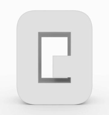 harf Q 3d küp yuvarlak beyaz beyaz - 3d render izole