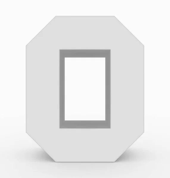 Numero Bianco Cubico Isolato Bianco Rendering — Foto Stock