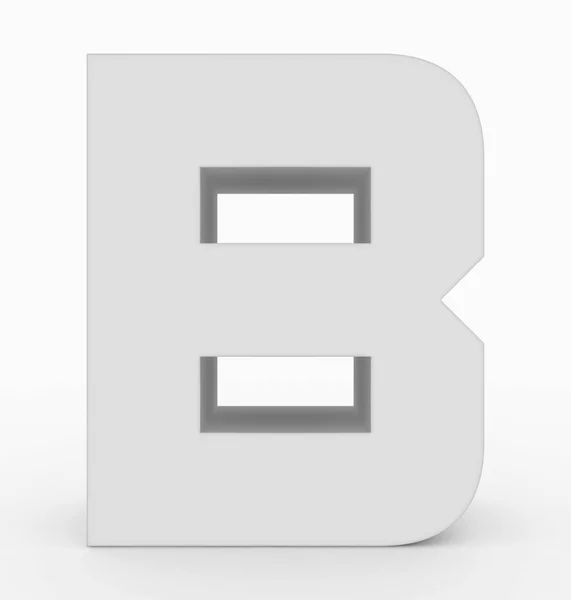 Буква Кубический Округлый Белый Изолирован Белом Рендеринг — стоковое фото