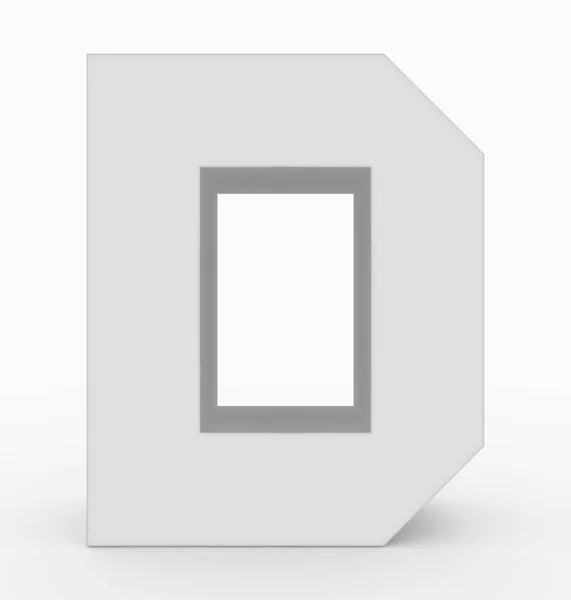 Літера Кубічний Білий Ізольований Білому Рендерингу — стокове фото