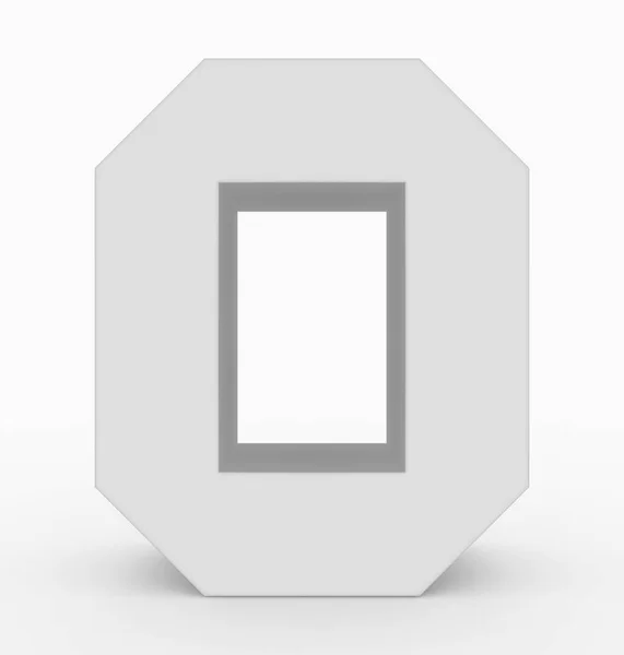 Lettera Bianco Cubico Isolato Bianco Rendering — Foto Stock