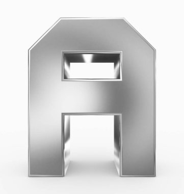 Beyaz - 3d render izole bir 3d küp gümüş harf