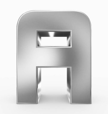 3d küp yuvarlak gümüş beyaz - 3d render izole mektup