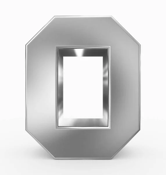 Nummer Cubic Silver Isolerat Vit Rendering — Stockfoto