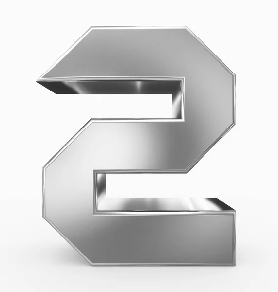 Nummer Cubic Silver Isolerat Vit Rendering — Stockfoto