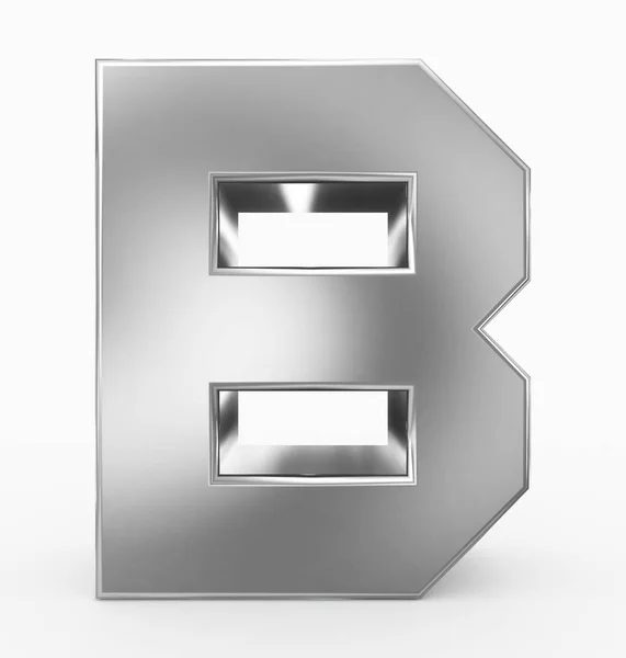 Bokstaven Cubic Silver Isolerat Vit Rendering — Stockfoto