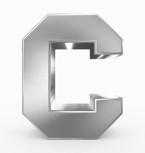Буква Кубического Серебра Изолированы Белом Рендеринг — стоковое фото