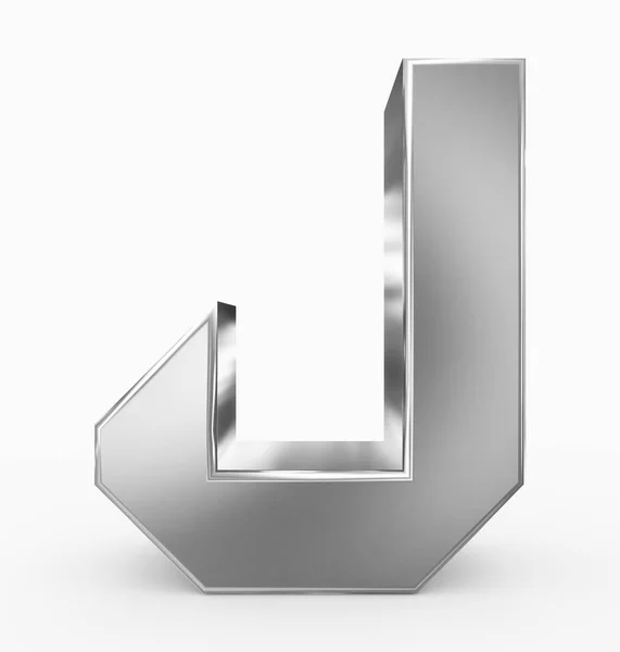 Bokstaven Cubic Silver Isolerat Vit Rendering — Stockfoto