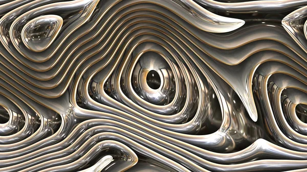 Abstract Curves Metal Parametric Curved Shapes Seamless Background Rendering — Stock Photo, Image