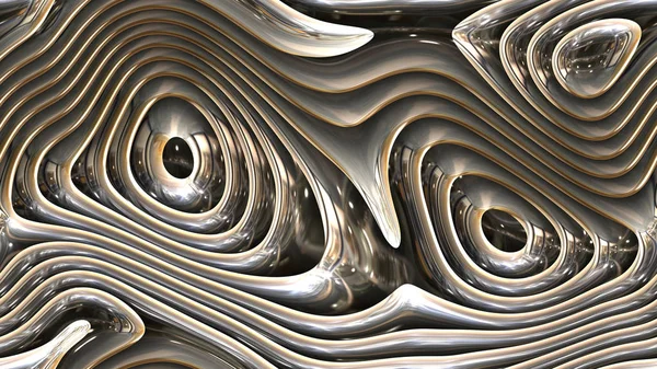 Curvas Abstratas Metal Paramétrico Curvas Formas Fundo Sem Costura Renderização — Fotografia de Stock