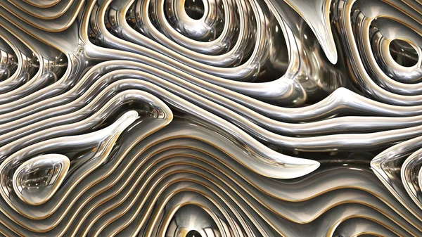 abstract curves - metal parametric curved shapes 4k seamless background - 3d rendering