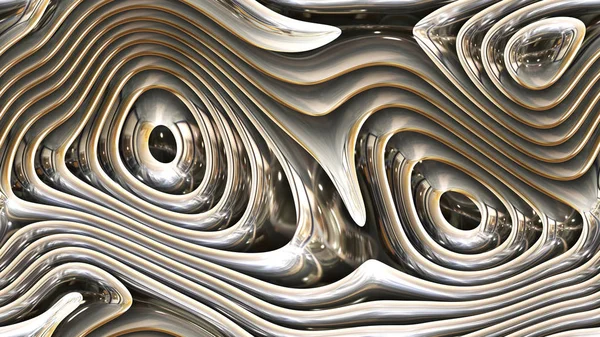 抽象的な曲線 金属パラメトリック曲線図形 シームレスな背景 レンダリング — ストック写真