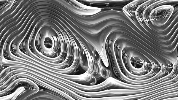 Curvas Abstratas Metal Paramétrico Curvas Formas Fundo Sem Costura Renderização — Fotografia de Stock