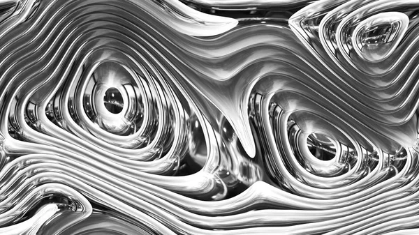 Abstract Curves Silver Parametric Curved Lines Shapes Seamless Background Rendering — Stock Photo, Image