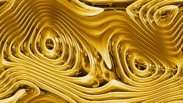 abstract curves - golden parametric curved shapes 4k seamless background - 3d rendering