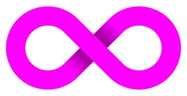 sonsuzluk sembolü mor - gölge - basit izole - vektör çizim