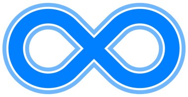 sonsuzluk simgesi mavi - ana hatlarıyla - izole - vektör çizim