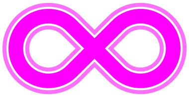 sonsuzluk sembolü mor - ana hatlarıyla - izole - vektör çizim