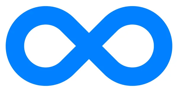 Simbolo Dell Infinito Blu Semplice Standard Isolato Illustrazione Vettoriale — Vettoriale Stock