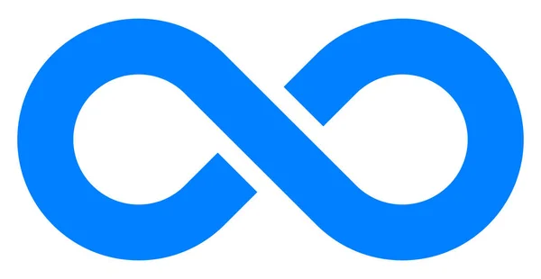 Infinito Símbolo Azul Simple Con Interrupción Aislado Ilustración Vectorial — Vector de stock