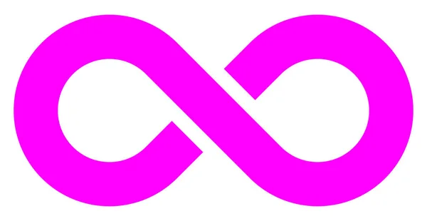 Infinito Símbolo Púrpura Simple Con Interrupción Aislado Ilustración Vectorial — Vector de stock