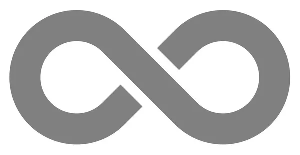 Symbole Infini Gris Moyen Simple Avec Arrêt Isolé Illustration Vectorielle — Image vectorielle