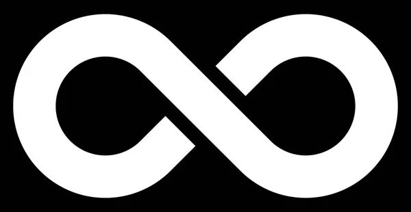 Simbolo Infinito Bianco Semplice Con Interruzione Isolato Illustrazione Vettoriale — Vettoriale Stock