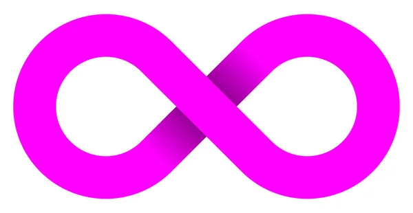 Unendlichkeitssymbol Violett Einfach Mit Schatten Isoliert Vektorillustration — Stockvektor