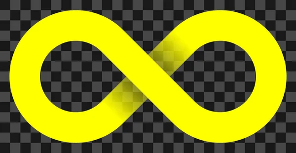 Infinity Symbool Geel Eenvoudig Met Transparantie Eps Geïsoleerd Vectorillustratie — Stockvector