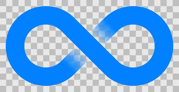 Unendlichkeitssymbol Blau Einfach Mit Transparenz Folge Isoliert Vektordarstellung — Stockvektor