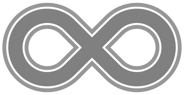 Infinity Symbool Medium Grijs Geschetst Geïsoleerd Vectorillustratie — Stockvector