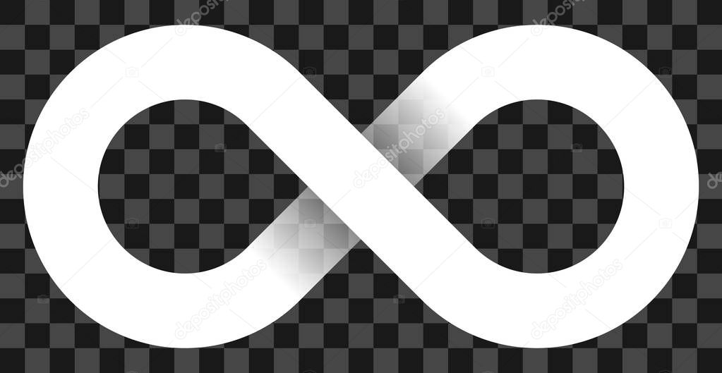 infinity symbol white - simple with transparency eps 10 - isolated - vector illustration