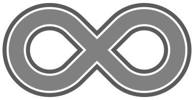 sonsuzluk sembolü orta gri - ana hatlarıyla - izole - vektör çizim