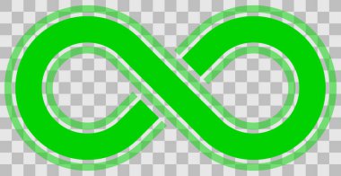 infinity symbol green - outlined with discontinuation and transparency eps 10 - isolated - vector illustration clipart