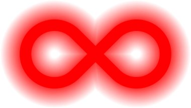 sonsuzluk sembolü kırmızı - saydamlık ES'lerle 10 - basit kızdırma izole - vektör çizim