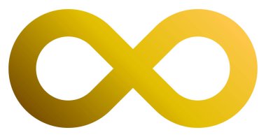 sonsuzluk simgesi altın - gradient standart - illüstrasyon izole - vektör