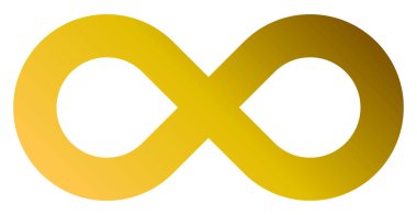 sonsuzluk simgesi altın - gradient standart - illüstrasyon izole - vektör