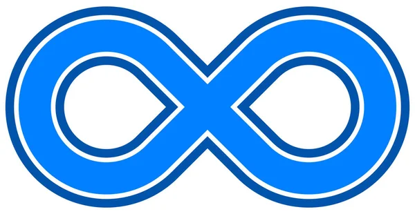 Nekonečno Symbol Modře Orámované Izolované Vektorové Ilustrace — Stockový vektor